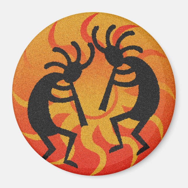 Imán Southwestern Design Tribal Sun Kokopelli (Frente)