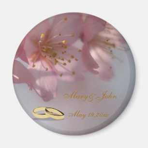 Imán Souvenir Boda floral rosa