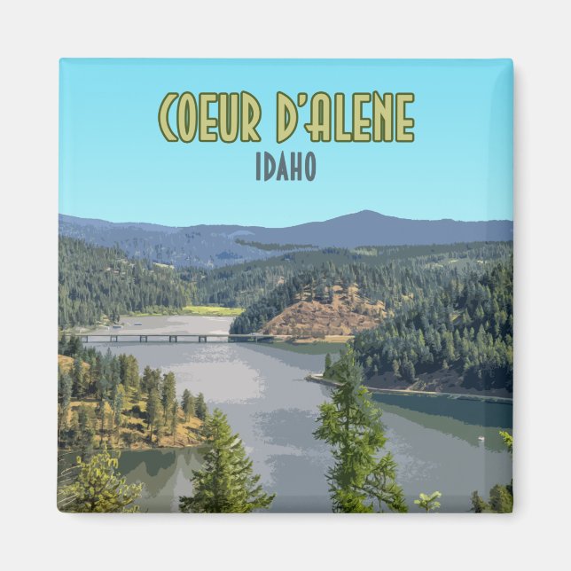 Imán Souvenir Coeur d'Alene Idaho (Frente)