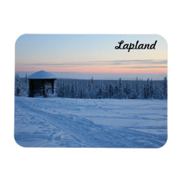 Imán Souvenir Couché de soleil en Laponie