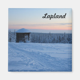 Imán Souvenir Couché de soleil en Laponie