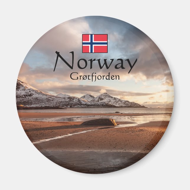 Imán Souvenir de Grotfjorden Noruega (Frente)