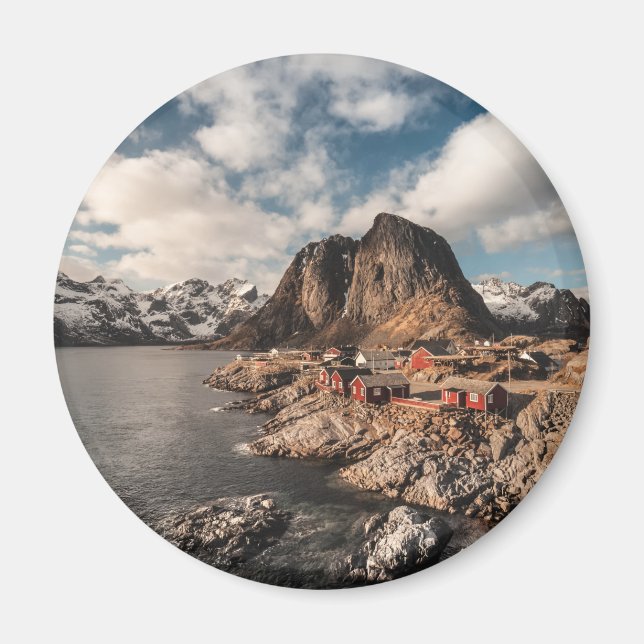 Imán Souvenir de las Islas Lofoten de Noruega (Frente)