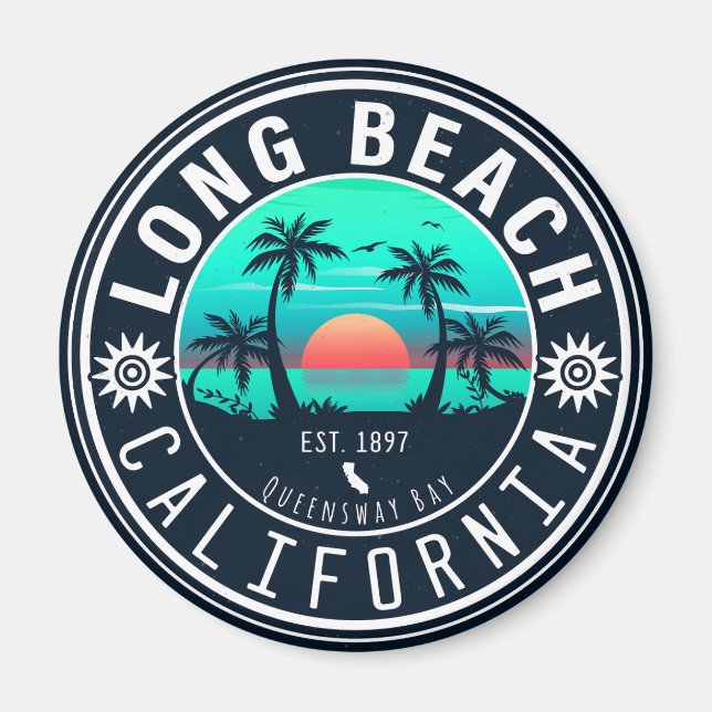 Imán Souvenir de los años 70 del Long Beach California  (Frente)