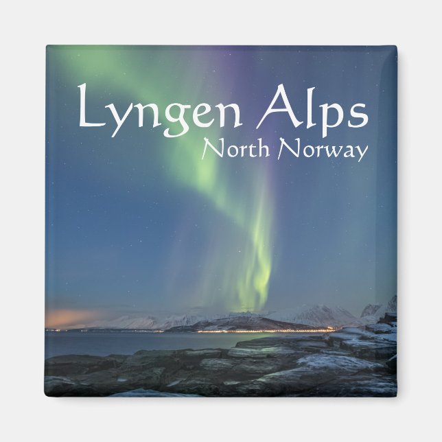 Imán Souvenir de Noruega Lyngen (Frente)