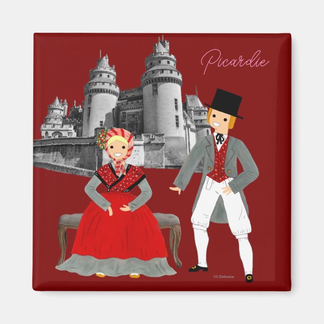 Imán Souvenir de Picardie, Francia (Frente)