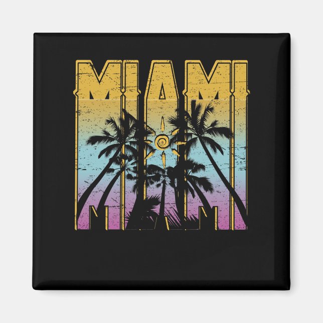 Imán Souvenir de vacaciones de Miami - Aparato de playa (Frente)
