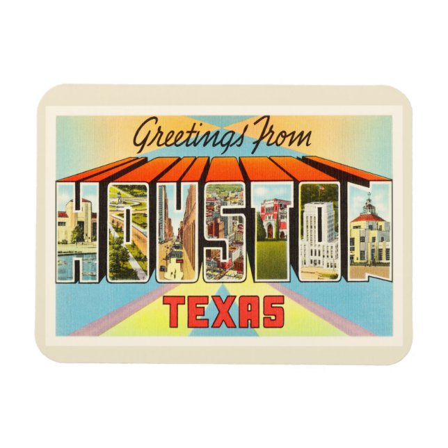 Imán Souvenir de viaje de la vieja vieja época de Texas (Horizontal)