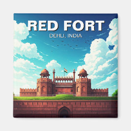 Imán Souvenir de viajes Red Fort Dehli India