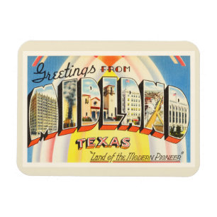 Imán Souvenir de Viejos Viajes de la Vieja Texas Midlan