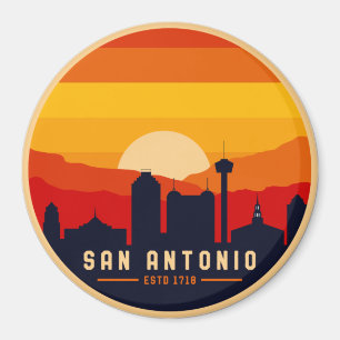 Imán Souvenir del paisaje urbano de San Antonio Texas