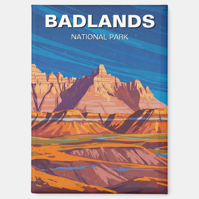 Imán Souvenir del parque nacional Badlands (Anverso)