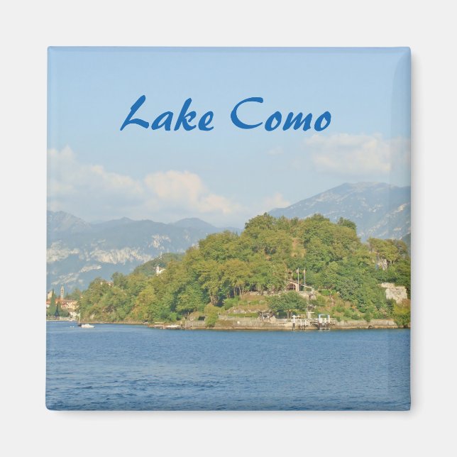 Imán Souvenir fotográfico del lago Como (Frente)
