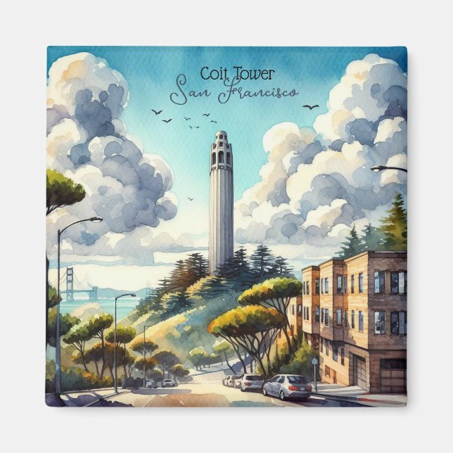 Imán Souvenir histórico de San Francisco (Frente)