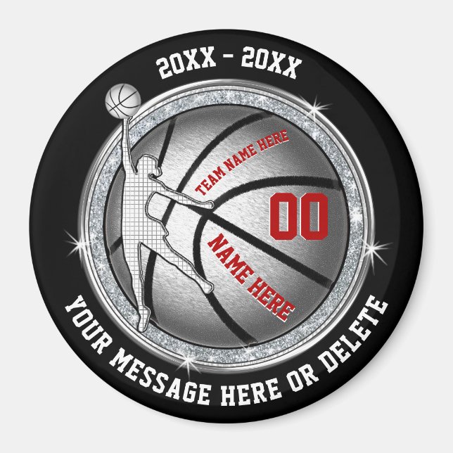 Imán Souvenirs de baloncesto baratos para Chicas, negro (Frente)