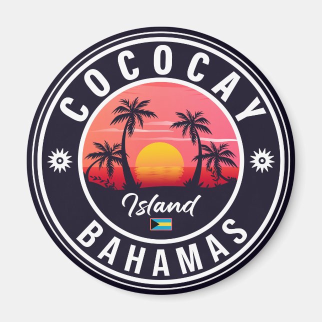 Imán Souvenirs de época de las Bahamas Coco Cay Island  (Frente)