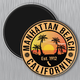 Imán Souvenirs Retro Sunset de Manhattan Beach Californ