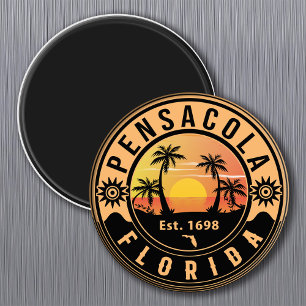 Imán Souvenirs Retro Sunset de Pensacola Florida