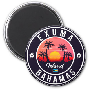 Imán Souvenirs Retro Sunset Vintage Exuma Bahamas