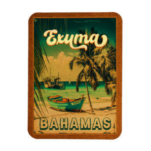 Imán Souvenirs Vintage Beach de las Bahamas Exuma