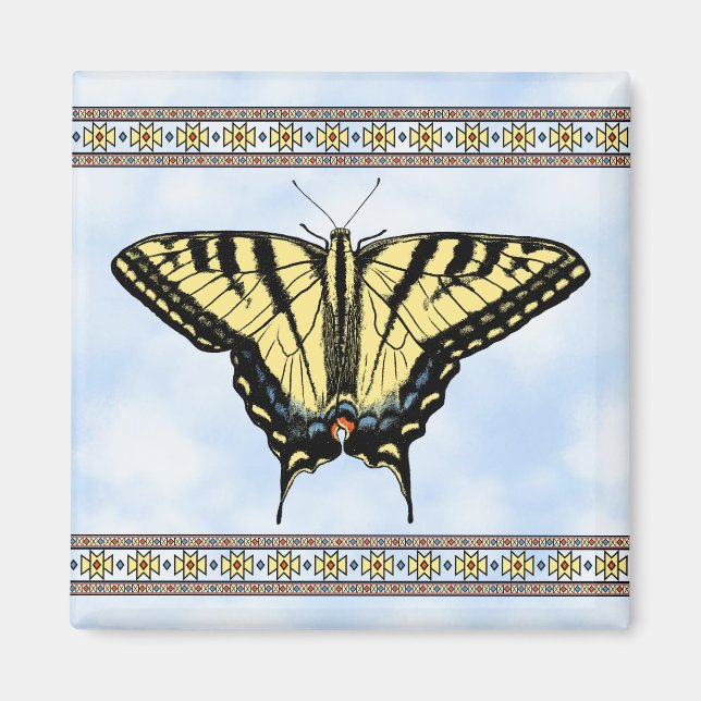 Imán Souwest Yellow Swallowtail Butfly Blue Sky (Frente)