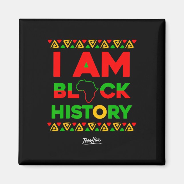 Imán Soy afrocéntrica historia negra afroamericana (Frente)