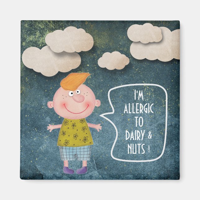 IMÁN SOY ALÉRGICO AL CHICA RÚSTICO DULCE DE CAMPAÑA (Frente)