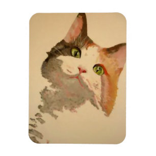 Imán Soy All Oars: Retrato de gato de Calico