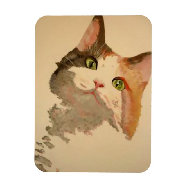 Imán Soy All Oars: Retrato de gato de Calico (Vertical)