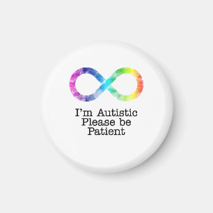 Imán  Soy autista, por favor sea paciente - acuarela 
