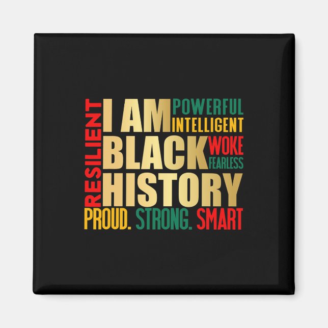 Imán Soy Black History Month American African Pride Ce (Frente)