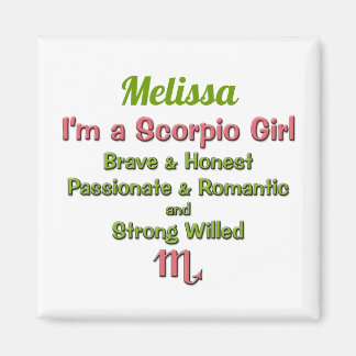 Imán Soy Chica de Escorpio Zodiac Rosa y Verde con nomb