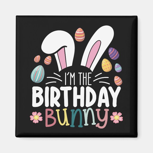 Imán Soy el conejo de cumpleaños Combinación Familiar d (Frente)