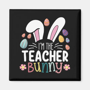 Imán Soy el conejo de Pascua de la maestra que hace coi