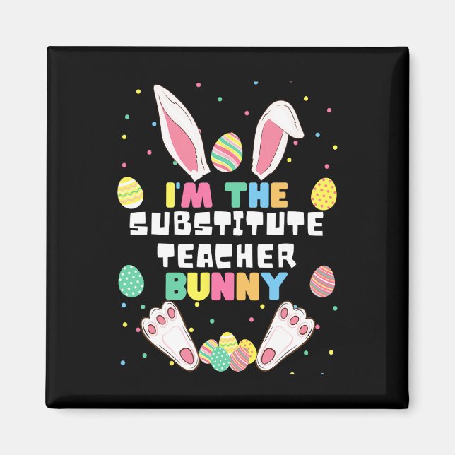 Imán Soy el conejo divertido profesor sustituto Bunny P (Frente)