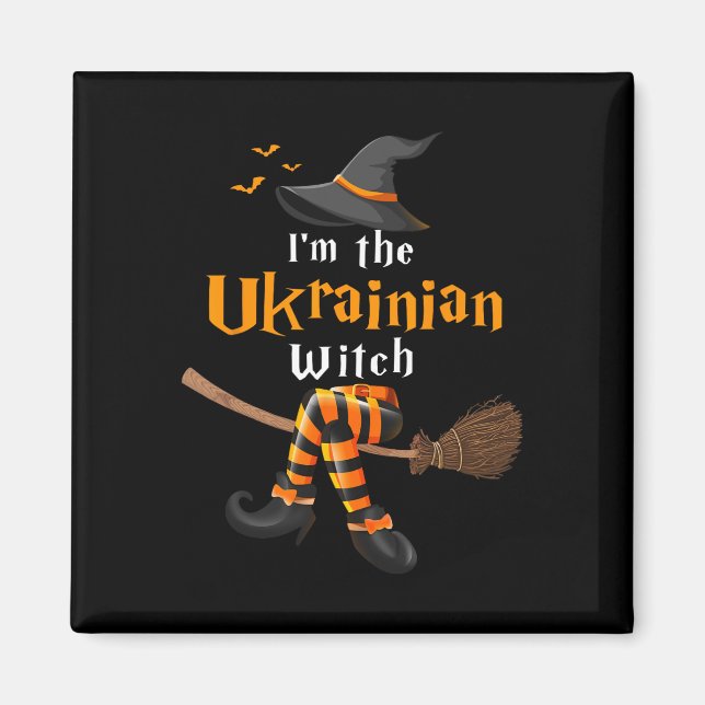 Imán Soy el disfraz de Halloween de bruja ucraniana Bru (Frente)