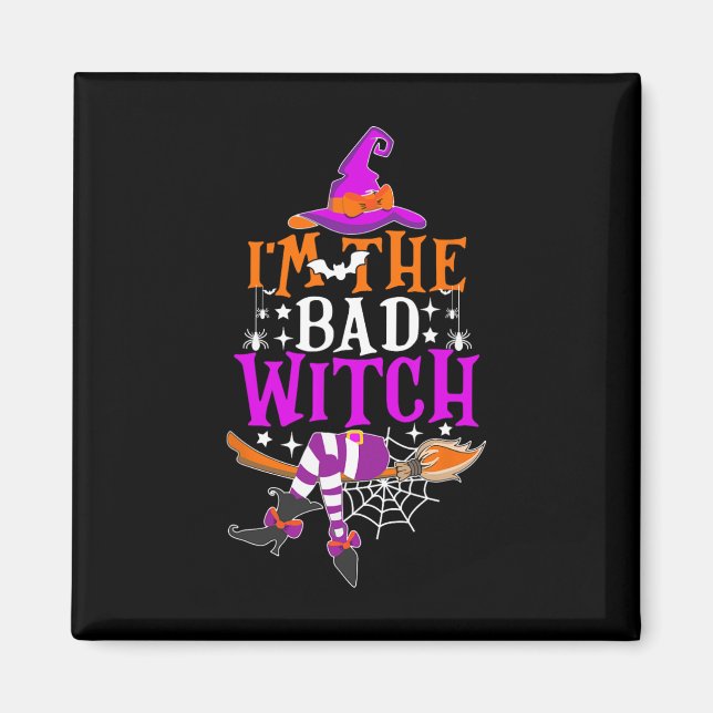 Imán Soy el disfraz de mala bruja divertida de Hallowee (Frente)