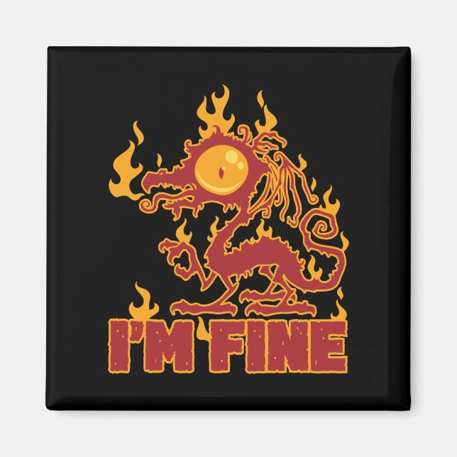 Imán Soy el dragón quemador fino (Frente)