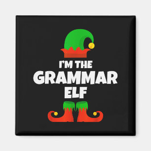 Imán Soy El Elfo de la Gramática Familia Pajama Navidad