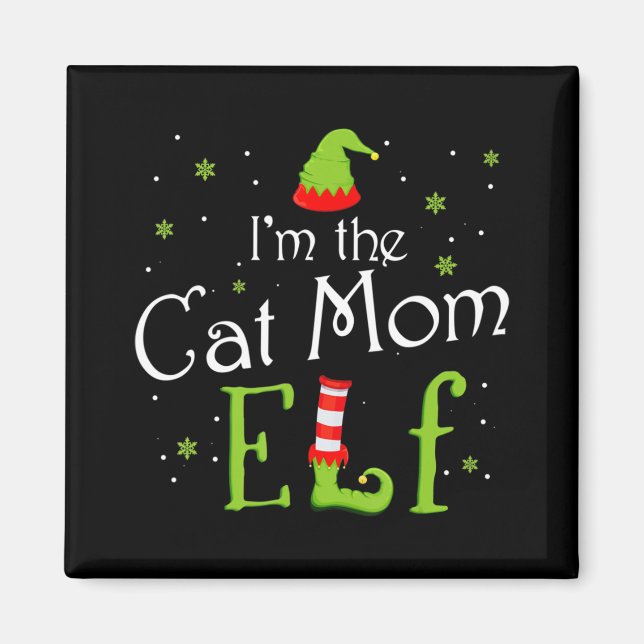Imán Soy el gato, mamá Elf, Navidades que coinciden con (Frente)