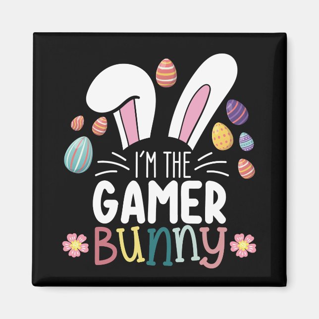 Imán Soy el juego de pascua de gamer Bunny (Frente)