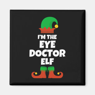 Imán Soy el Médico de ojos, familia Elf, Navidades Paja