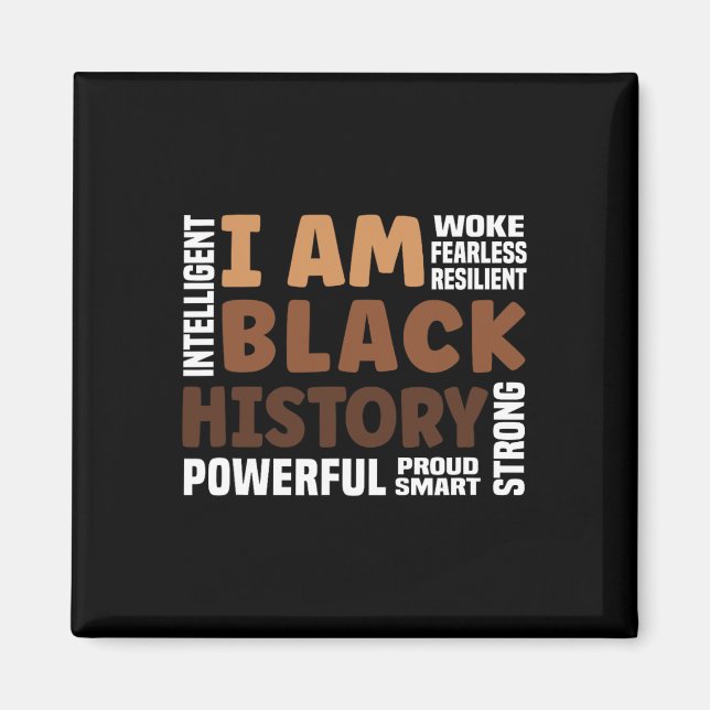 Imán Soy el mes de la historia negra con fuerte orgullo (Frente)
