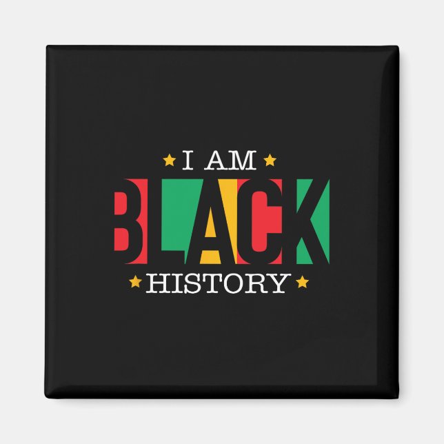 Imán Soy el Mes de la Historia Negra Orgullo Afroameric (Frente)