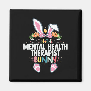 Imán Soy el terapeuta de salud mental Bunny Easter Day