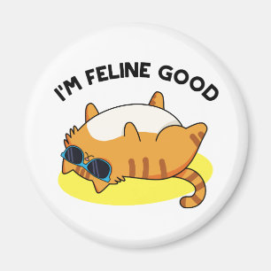 Imán Soy Feline Good Funny Fat Cat Pun