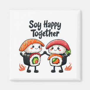 Imán Soy feliz juntos Sushi Kawaii comida japonesa