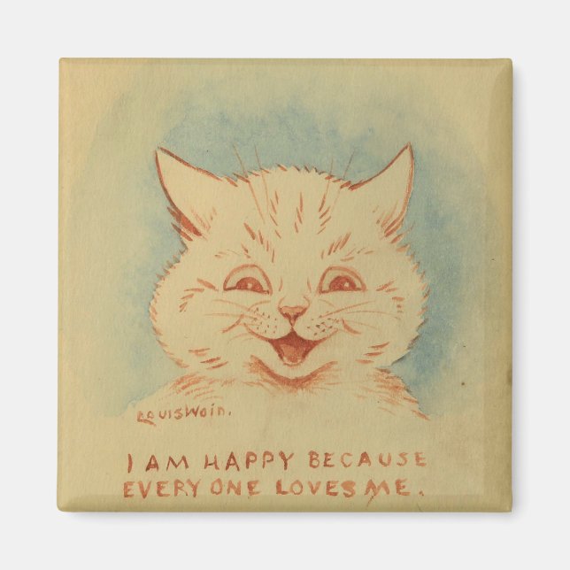 Imán Soy Feliz Porque Todos Me Aman (Ginger Cat) (Frente)