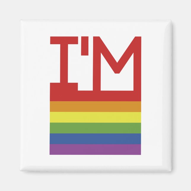 Imán Soy gay | Bandera arco iris (Frente)