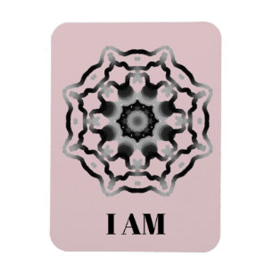 Imán *~* "SOY" Gris negro morado Mandala Crown Chakra